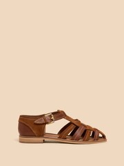 White Stuff Brown Floral Leather Fisherman Sandals - Image 1 of 4