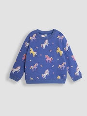 JoJo Maman Bébé Cornflower Unicorn Sweatshirt and Joggers Set - Image 2 of 8