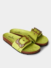 Joe Browns Green Crystal Buckle Slider Sandals - Image 3 of 4
