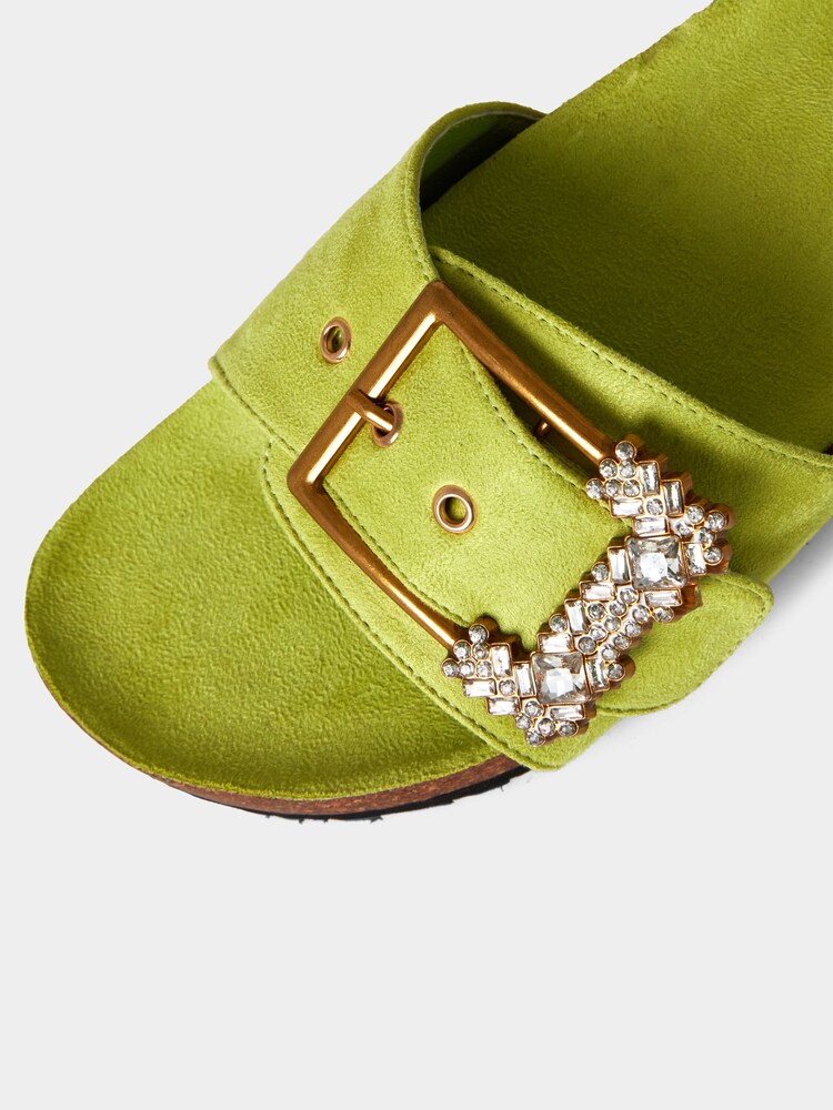 Joe Browns Green Crystal Buckle Slider Sandals - Image 4 of 4