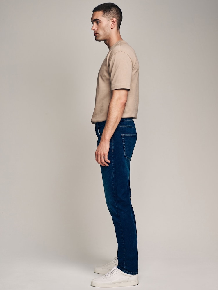 Mid Blue Slim Fit Essential Stretch Jeans - Image 3 of 7