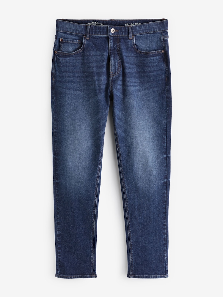 Mid Blue Slim Fit Essential Stretch Jeans - Image 6 of 7