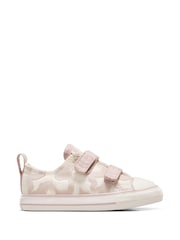 Converse Cream Infant Chuck Taylor Leopard Print 2V Trainers - Image 1 of 3
