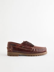 Chestnut Brown Leather Boat Shoes - Image 2 of 4