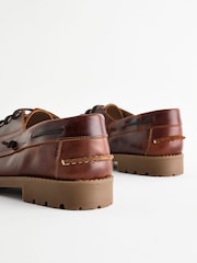 Chestnut Brown Leather Boat Shoes - Image 3 of 4