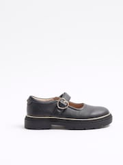 River Island Black Girls Heart Buckle Mary Jane Shoes - Image 1 of 4