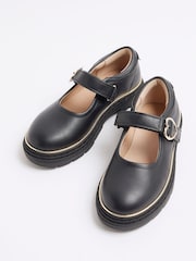 River Island Black Girls Heart Buckle Mary Jane Shoes - Image 3 of 4