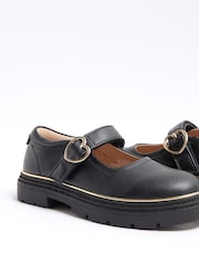 River Island Black Girls Heart Buckle Mary Jane Shoes - Image 4 of 4