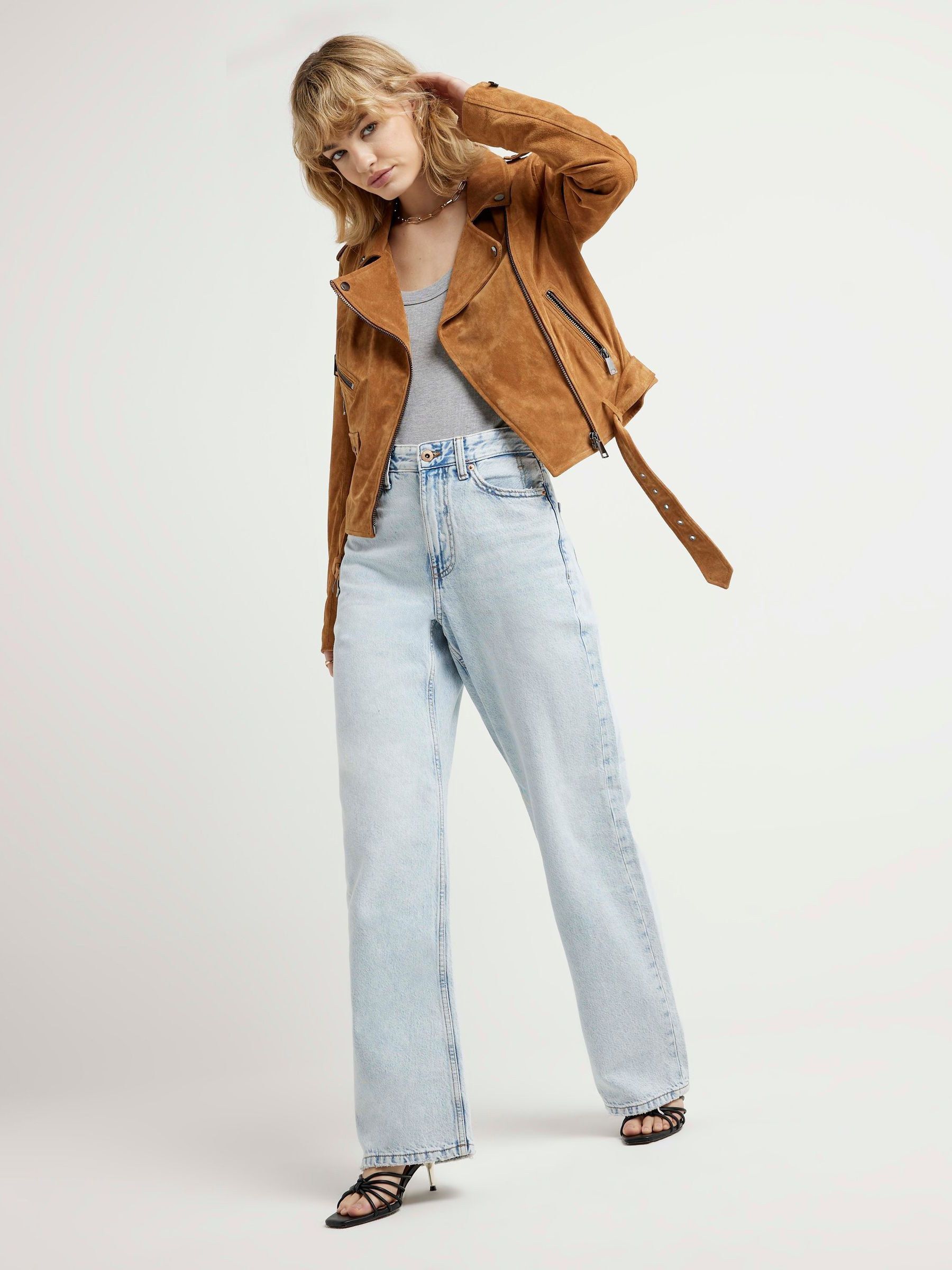 Suede jacket womens river island top