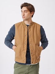 Aubin Bourne Canvas Cotton Brown Gilet - Image 1 of 10