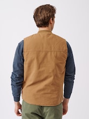 Aubin Bourne Canvas Cotton Brown Gilet - Image 2 of 10
