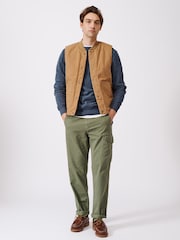 Aubin Bourne Canvas Cotton Brown Gilet - Image 3 of 10