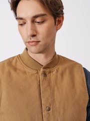Aubin Bourne Canvas Cotton Brown Gilet - Image 4 of 10