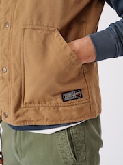 Aubin Bourne Canvas Cotton Brown Gilet - Image 5 of 10