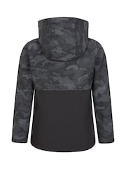Mountain Warehouse Black Kids Exodus Camo Yoke Water Resistant Softshell - Image 5 of 5