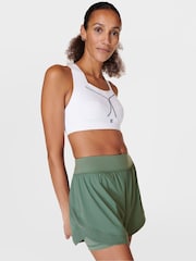 Sweaty Betty Cool Forest Green Tempo Run Shorts - Image 1 of 9
