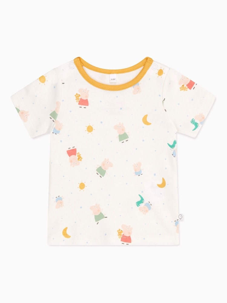 MORI Cream Cotton Peppa Pig Print Summer Pyjama Set - Bild 1 von 2 MORI Cream Cotton Peppa Pig Print Summer Pyjama Set - Bild 1 von 2