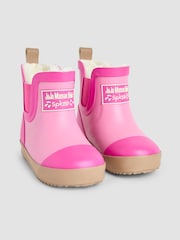 JoJo Maman Bébé Light Pink Cosy Lined Colour Block Wellies - Image 1 of 4