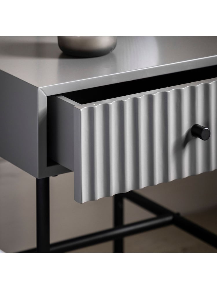 Gallery Home Grey Tetouan 1 Drawer Bedside Table - Image 2 of 6