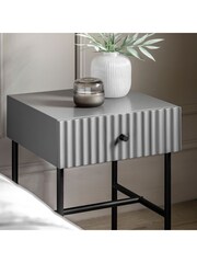 Gallery Home Grey Tetouan 1 Drawer Bedside Table - Image 3 of 6