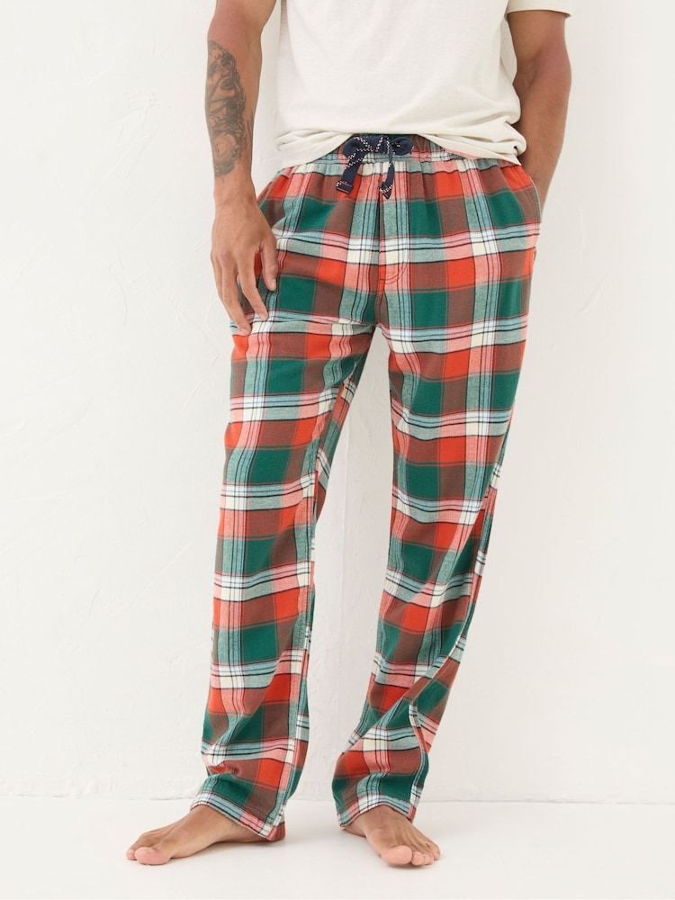 FatFace Helmsley Orange Check Pyjama Bottoms - Image 1 of 7