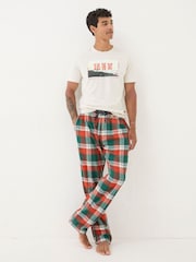 FatFace Helmsley Orange Check Pyjama Bottoms - Image 3 of 7