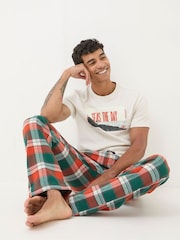 FatFace Helmsley Orange Check Pyjama Bottoms - Image 4 of 7