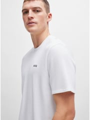 BOSS White Cotton-Blend Pyjama T-Shirt With Embroidered Logo - Image 3 of 5