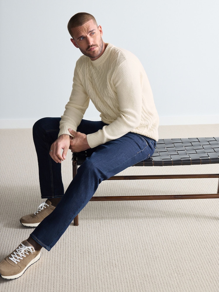 Indigo Blue Slim Fit Signature Cosy Inside Brushed Denim Jeans - Image 3 of 12