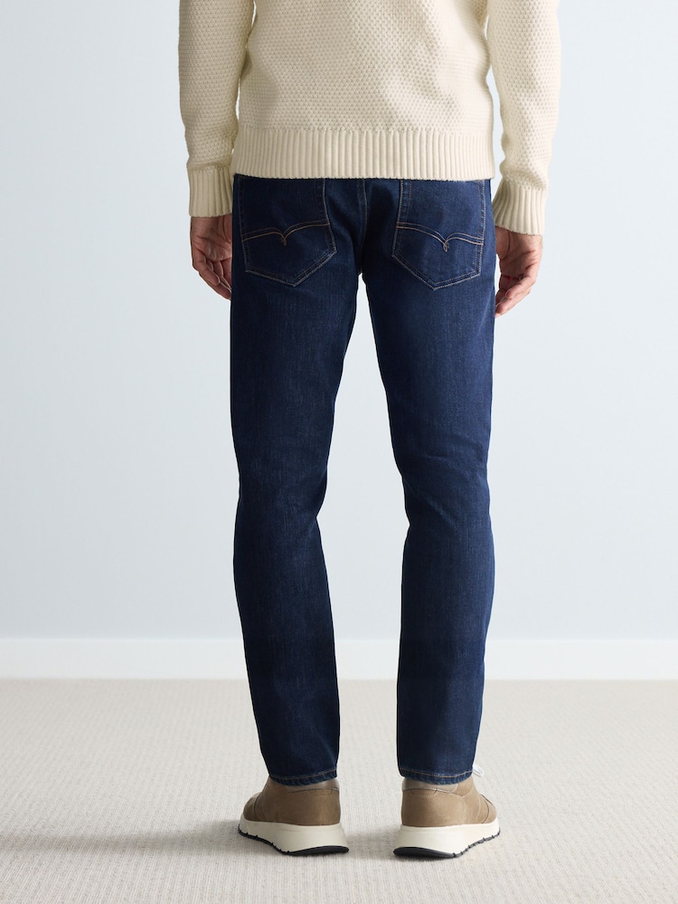 Indigo Blue Slim Fit Signature Cosy Inside Brushed Denim Jeans - Image 5 of 12