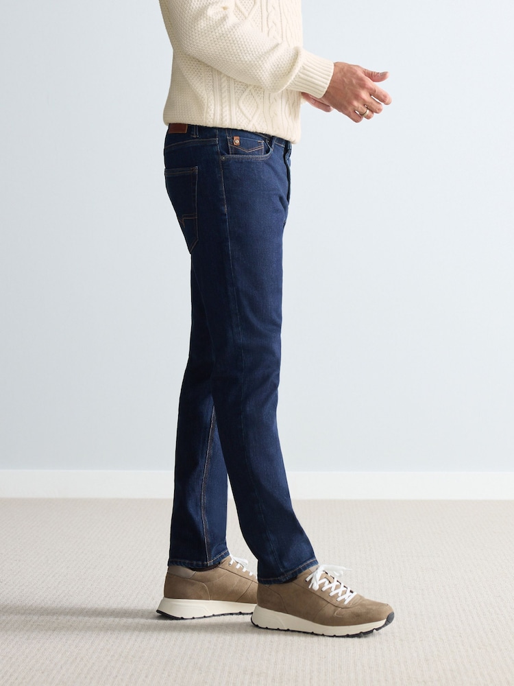 Indigo Blue Slim Fit Signature Cosy Inside Brushed Denim Jeans - Image 6 of 12