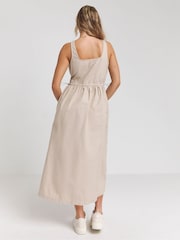 Simply Be Natural 100% Cotton Utility Cargo Patch Pocket Dress - Image 2 of 3