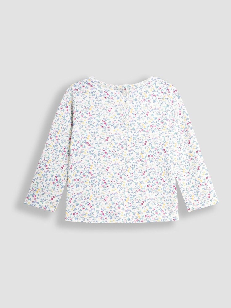 JoJo Maman Bébé Green Guinea Pig Appliqué Velour Pinafore Dress And Top Set - Image 5 of 5