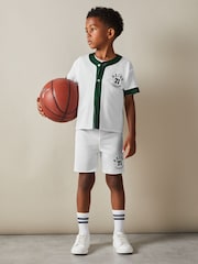 Reiss Dark Green/Optic White Cooper 3-9 yrs Airtex Reversible Baseball Shirt - Image 1 of 6