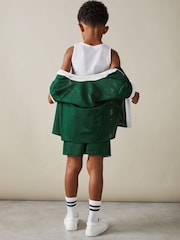 Reiss Dark Green/Optic White Cooper 3-9 yrs Airtex Reversible Baseball Shirt - Image 4 of 6