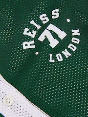 Reiss Dark Green/Optic White Cooper 3-9 yrs Airtex Reversible Baseball Shirt - Image 6 of 6