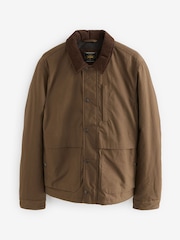 Tan Brown 100% Cotton Corduroy Collar Shacket - Image 10 of 14