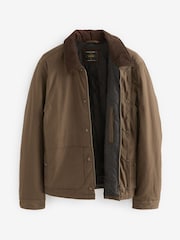 Tan Brown 100% Cotton Corduroy Collar Shacket - Image 11 of 14