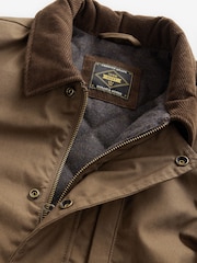 Tan Brown 100% Cotton Corduroy Collar Shacket - Image 12 of 14