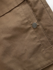 Tan Brown 100% Cotton Corduroy Collar Shacket - Image 13 of 14