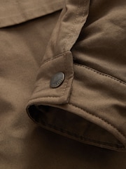 Tan Brown 100% Cotton Corduroy Collar Shacket - Image 14 of 14