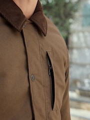 Tan Brown 100% Cotton Corduroy Collar Shacket - Image 7 of 14