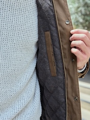 Tan Brown 100% Cotton Corduroy Collar Shacket - Image 8 of 14