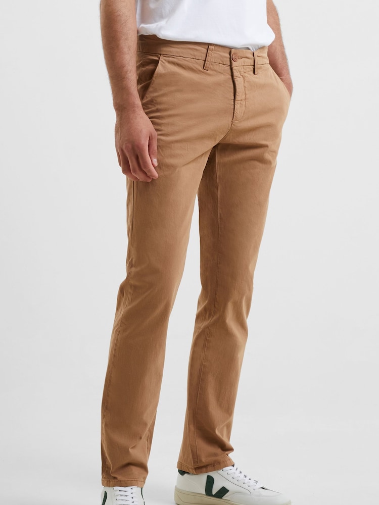 French Connection Brown Stretch Chino Trousers - Image 1 of 3 French Connection Brown Stretch Chino Trousers - Image 1 of 3
