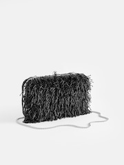Black Tassel Beaded Clutch Bag - Image 4 of 8