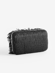 Black Tassel Beaded Clutch Bag - Image 5 of 8