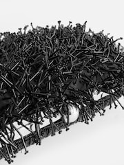 Black Tassel Beaded Clutch Bag - Image 6 of 8