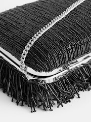 Black Tassel Beaded Clutch Bag - Image 7 of 8