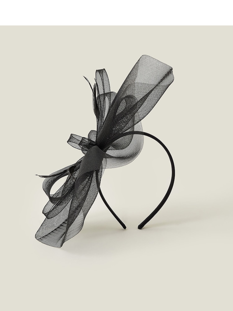 črna - Accessorize Mini Mia Crin Fascinator - Slika 1 iz 4