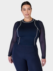 Sweaty Betty Navy Blue Puff Long Sleeve Top - Image 1 of 6